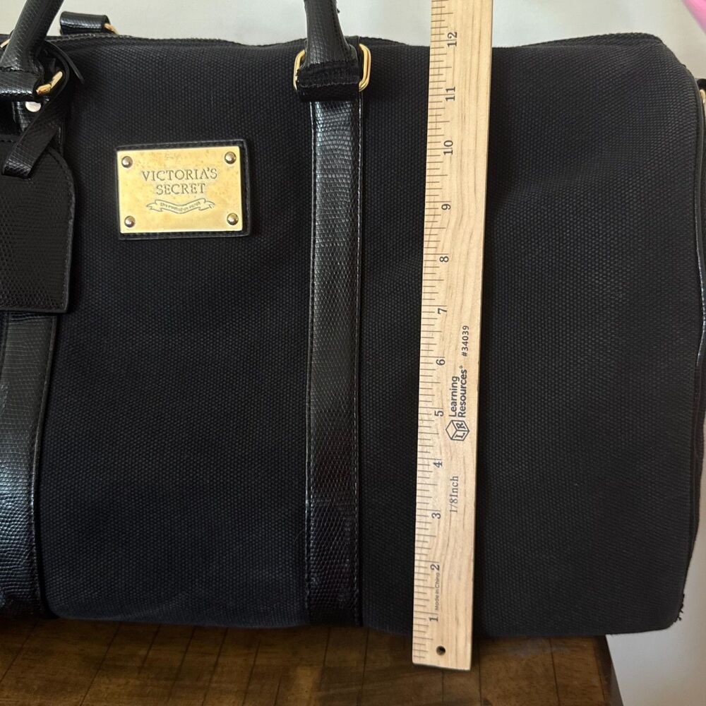Vintage Y2K Victoria’s Secret Black Canvas Weekender Duffel Bag - Picture 11 of 16